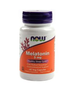 Мелатонін, Melatonin, Now Foods, 5 Мг, 60 капсул