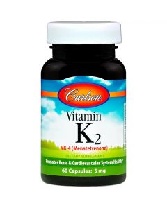 Витамин К2 (MK-4 Менатетренон), Carlson, Vitamin K2 Menatetrenone, 5 Мг, 60 Капсул