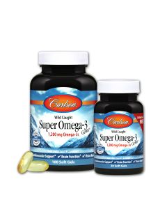 Супер Омега-3, Gems, Carlson, 100+30 желатиновых капсул