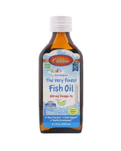 Рыбий Жир для Детей, Лимонный Вкус, Kid's Fish Oil Lemon, Carlson, 200 мл