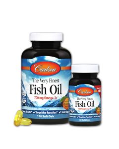 Рыбий Жир, Вкус Апельсина, The Very Finest, Carlson, 120+30 желатиновых капсул