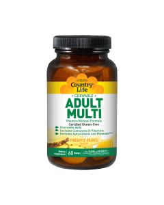 Мультивітаміни для Дорослих, Смак Ананасу, Adult Multi, Country Life, 60 жувальних таблеток 