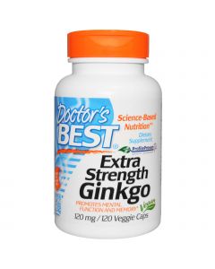 Супер Сильный Экстракт Гинкго 120мг, Ginkgo Extra Stength Profile Proven, Doctor's Best, 120 вегетарианских капсул