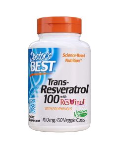 Ресвератрол, Trans-Resveratrol, Doctor's Best, 100 мг, 60 гелевих капсул