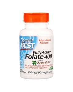 Повністю Активований Фолат 400мкг, Quatrefolic, Doctor's Best, 90 гелевих капсул