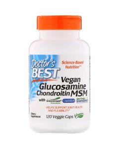 Вегетарианский Глюкозамин Хондроитин и МСМ, Glucosamine Chondroitin MSM, Doctor's Best, 120 капсул