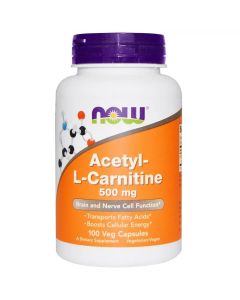 Ацетил-L Карнітин, Acetyl-L Carnitine, Now Foods, 500 мг, 100 капсул