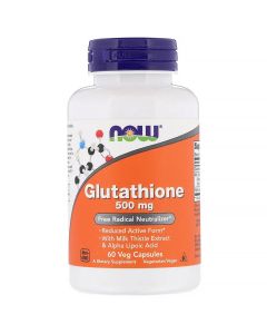 Глутатион, Glutathione, Now Foods, 500 мг, 60 вегетарианских капсул