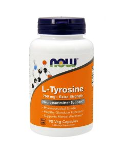 L-Тирозин, L-Tyrosine, Now Foods, 750 мг, 90 вегетаріанських капсул