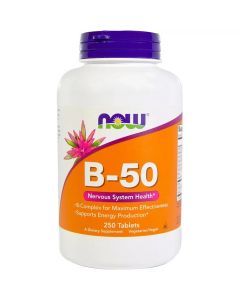 B-Комплекс 50, B-50, Now Foods, 250 таблеток