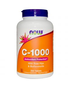 Вітамін С-1000 з Шипшиною + Біофлавоноїди, Now Foods, 250 таблеток