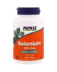 Селен, Selenium, Now Foods, 100 мкг, 250 таблеток