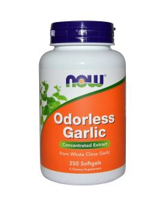 Часник без запаху, концентрований екстракт, Now Foods, Odorless Garlic, 250 желатинових капсул