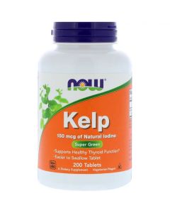 Натуральний Йод, (Ламінарія), Kelp, Now Foods, 150 мкг, 200 таблеток