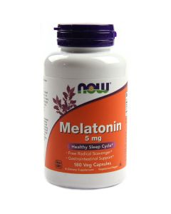 Мелатонин, Melatonin, Now Foods, 5мг, 180 капсул