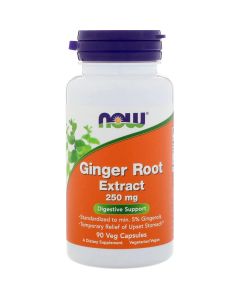 Корінь імбиру, Екстракт, Ginger Root Extract, Now Foods, 250 мг, 90 капсул