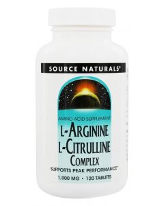 L-Аргінін L-Цитруліновий Комплекс 1000мг, Source Naturals, 120 таблеток