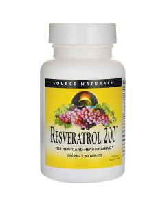 Ресвератрол, Resveratrol, Source Naturals, 200 мг, 60 таблеток