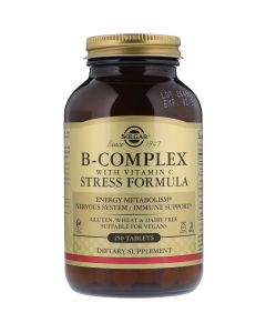 Стрес Формула, В-Комплекс + Вітамін С, B-Complex with Vitamin С, Solgar, 250 таблеток