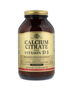 Цитрат Кальция + Витамин D3, Calcium Citrate with Vitamin D3, Solgar, 240 таблеток