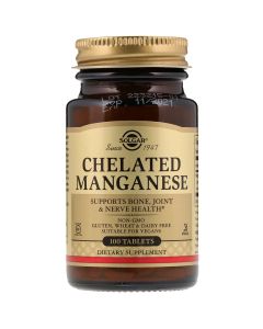 Марганець, Chelated Manganese, Solgar, 100 таблеток