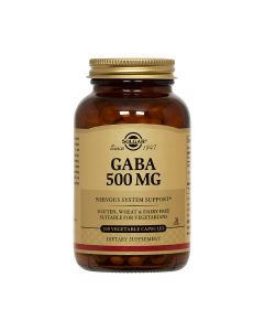 GABA (Гамма-Аміномасляна Кислота, 500 мг, GABA, Solgar, 100 вегетаріанських капсул