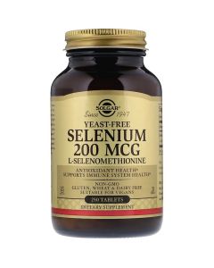 Селен, (Селенометіонін), 200 мкг, Selenium, Yeast-Free, Solgar, 250 таблеток