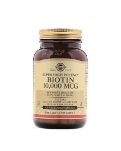 Биотин (В7) 10 000 мкг, Biotin, Solgar, 120 вегетарианских капсул