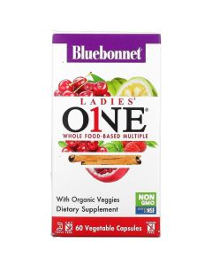 Комплекс Вітамінів Для Жінок, Ladies 'ONE, Whole Food-Based Multiple, Bluebonnet Nutrition, 60 вегетаріанських капсул