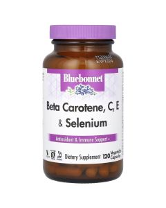 Бета-Каротин, C, Е и Селен, Beta Carotene, C, E, Selenium, Bluebonnet Nutrition, 120 капсул