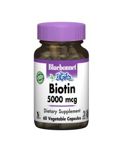 Бiотин (B7) 5000мкг, Bluebonnet Nutrition, 60 вегетаріанських капсул
