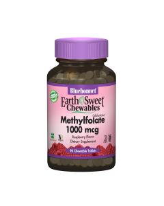 Метилфолат (B9) 1000мкг, Вкус Малины, Earth Sweet Chewables, Bluebonnet Nutrition, 90 жевательных таблеток