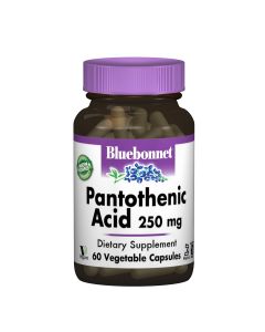 Пантотенова Кислота (B5) 250мг, Bluebonnet Nutrition, 60 вегетаріанських капсул