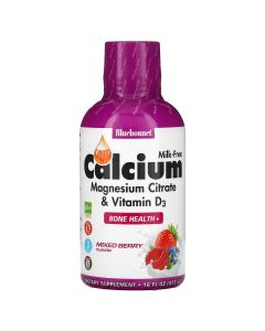 Жидкий Кальций Цитрат Магния + Витамин D3, Вкус Ягод, Bluebonnet Nutrition, 16 жидких унций (472мл)