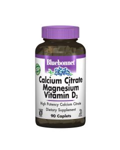 Цитрат Кальцію, Магній + Вітамін D3, Bluebonnet Nutrition, 90 капсул