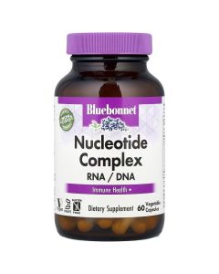 Комплекс нуклеотидов, РНК/ДНК, Nucleotide Complex, RNA / DNA, Bluebonnet Nutrition, 60 вегетарианских капсул