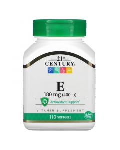 Витамин E, 180 мг, Vitamin E, 21st Century, 110 гелевых капсул