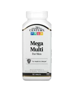 Мультивітаміни для чоловіків, Mega Multi for Men, 21st Century, 90 таблеток
