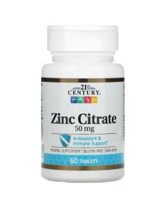 Цитрат цинка, 50 мг, Zinc Citrate, 21st Century, 60 таблеток