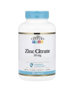 Цитрат Цинка, 50 мг, Zinc Citrate, 21st Century, 360 таблеток