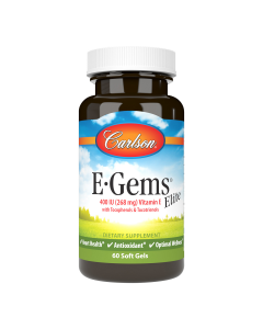 Вітамін E, 400 МО (268 мг), E-Gems Elite, Carlson, 60 желатинових капсул