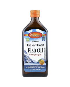 Норвезький риб'ячий жир, смак апельсина, 1600 мг, Norwegian Finest Fish Oil, Carlson, 500 мл
