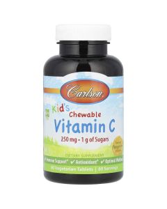 Витамин С для детей, 250 мг, вкус мандарина, Kid's Chewable Vitamin C, Carlson, 60 жевательных таблеток