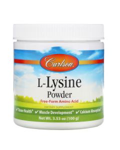 L-лізин у порошку, L-Lysine, Amino Acid Powder, Carlson, 100 гр