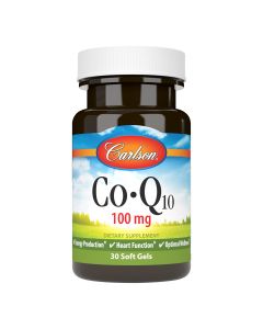Коэнзим Q10, 100 мг, CoQ10, Carlson, 30 гелевых капсул