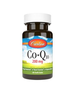 Коэнзим Q10, 200 мг, CoQ10, Carlson, 30 гелевых капсул