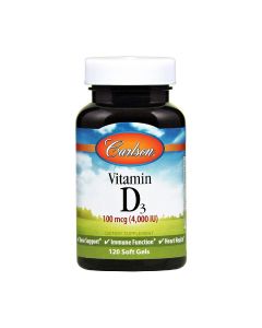Витамин D3, 4000 МЕ, Vitamin D3, Carlson, 120 желатиновых капсул