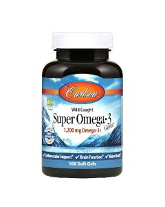 Супер Омега-3, 1200 мг, Super Omega-3, Carlson, 100 желатиновых капсул