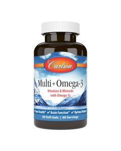 Мультивітаміни з Омега-3, Multi+Omega-3, Carlson, 60 гелевих капсул