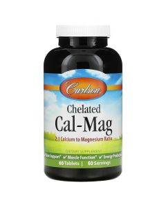Кальцій-Магній Хелатний, Chelated Cal-Mag, Carlson, 60 таблеток